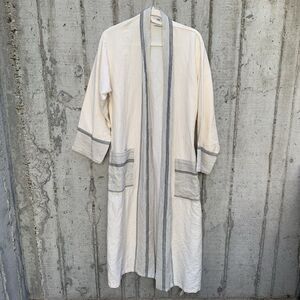 House No. 23 Turkish Cotton Robe Unisex Woven Kimono-Style Peshtemal Woven Sz M